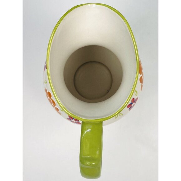 DUTCH WAX by Coastline Imports 9.25" Hand Painted Floral Ceramic PITCHER EUC - Picture 5 of 6